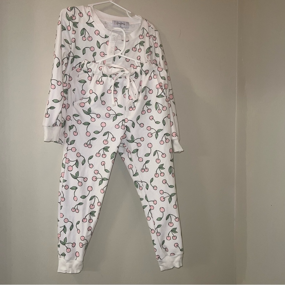 Sweethoney Cherry Print Kids Pajamas Joggers Set